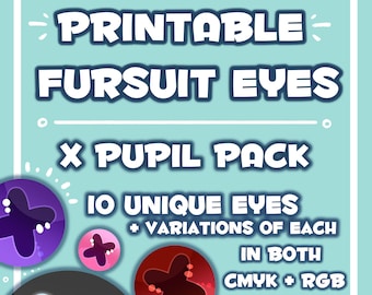 X Shaped Printable Fursuit Eyes - DIGITAL DOWNLOAD ONLY - Toony Kemono style eyes for buckram mesh fursuits