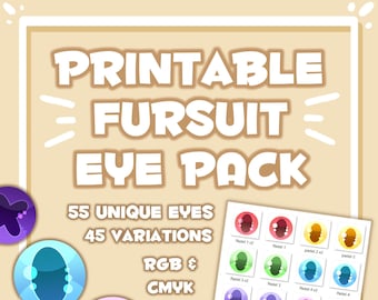 Printable Fursuit Eyes - DIGITAL DOWNLOAD ONLY - Cute, Kemono - style eyes for buckram mesh fursuits