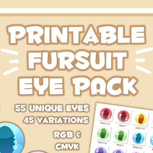 Printable Fursuit Eyes DIGITAL DOWNLOAD ONLY Cute Kemono - Etsy