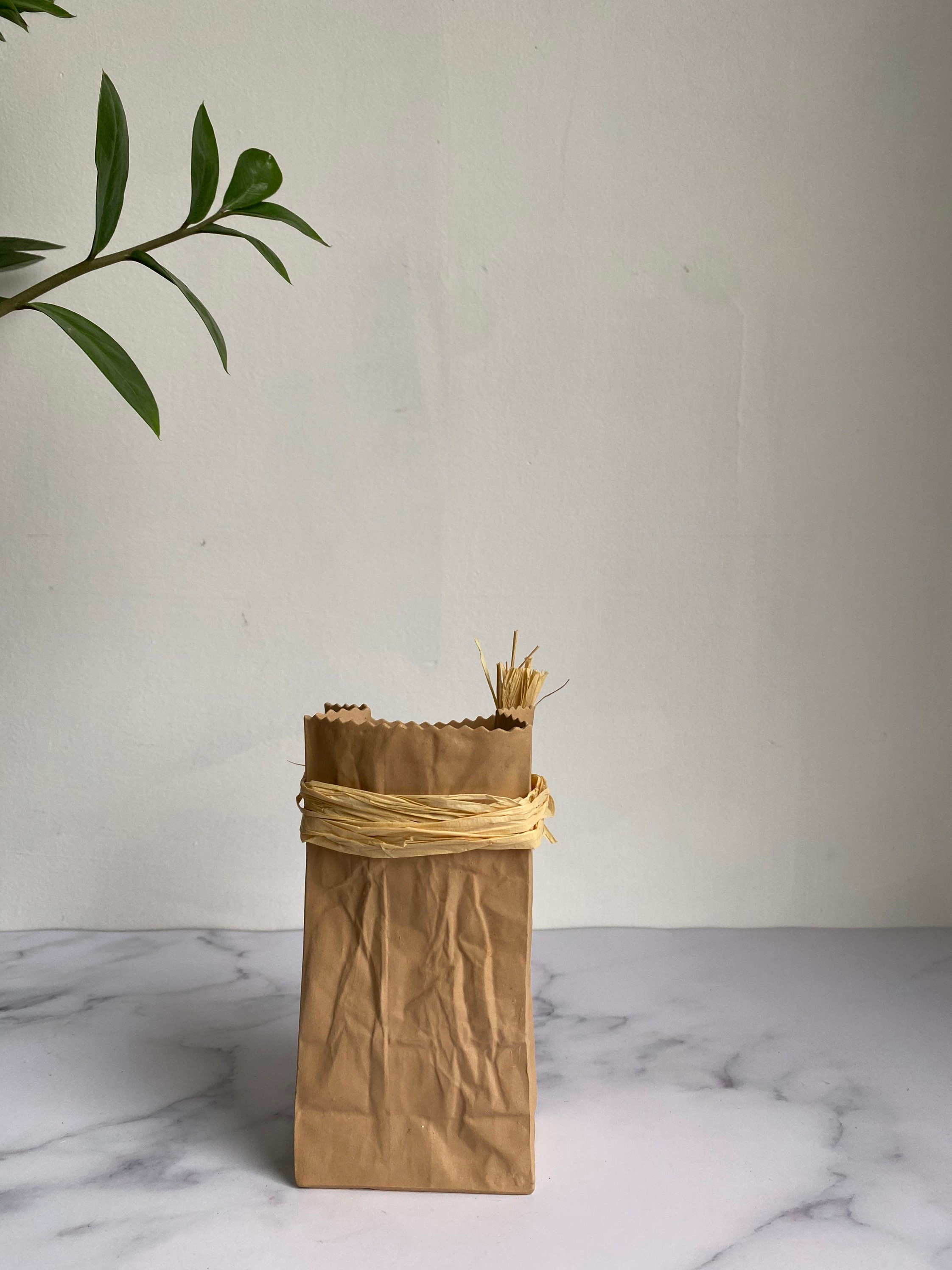 Michael Harvey Paper Bag 1970s , Ceramic Vase Pop Art , Sculpture