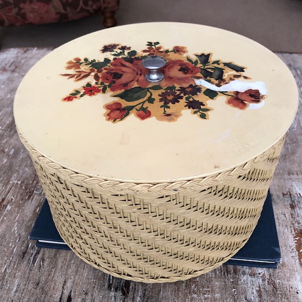 Vintage 1940’s Harvey Yellow Sewing Basket/Box