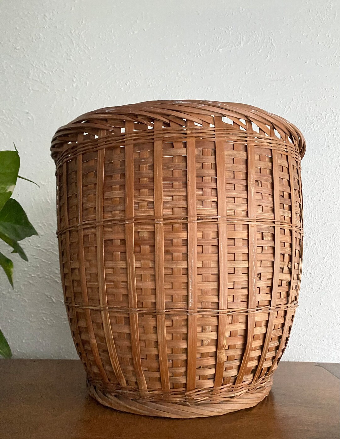 Large Reed Basket Large Woven Reed Basket 13” - Etsy