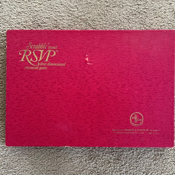 RSVP Three Dimensional Crossword Scrabble Game 1970