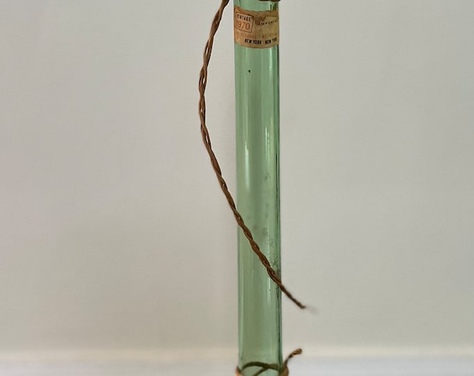 Vintage Wine Bottle Italy Chianti 1970 Long Neck Raffia Green Glass 20