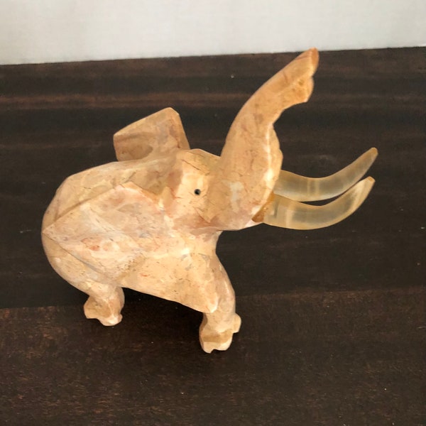 Marble Elephant Figurine Etsy