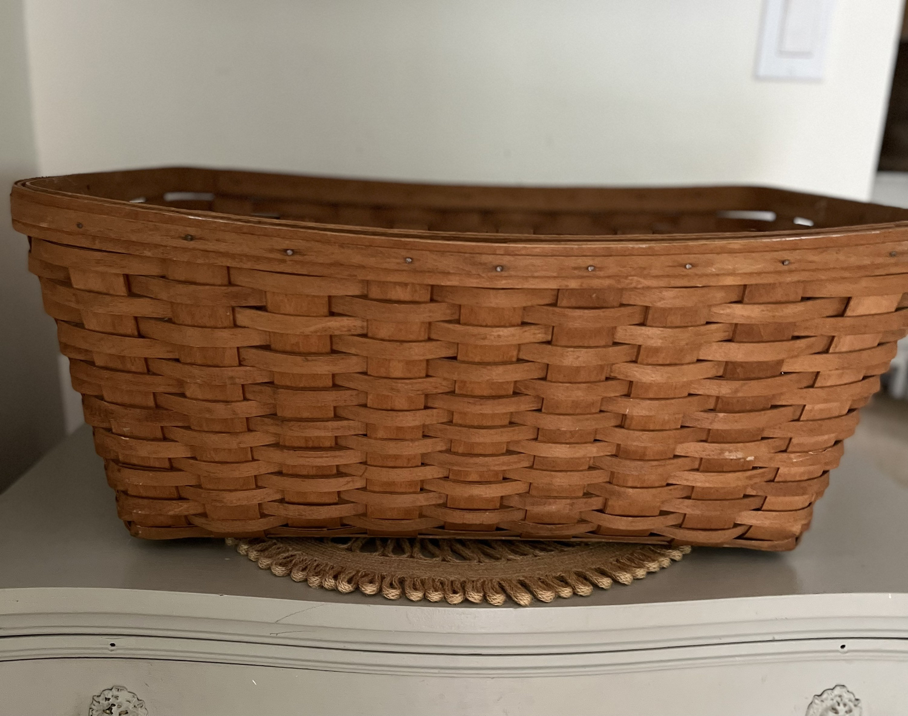 1991 Longaberger 24” Laundry Basket Handwoven USA - Etsy