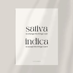 Cannabis Typography Poster Sativa Indica Serenity Prayer Parody ...