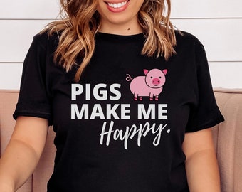 Chemises cochon pour femme, cadeau pour amoureux des cochons, cadeau amoureux de la nature pour elle, jolie chemise cochon, chemise graphique cochon, t-shirt graphique cochon mignon