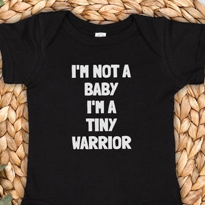 Nerdy Baby Bodysuit | Not a Baby I&#39;m a Tiny Warrior | Nerd Baby Clothes | Nerdy Baby Toddler Bodysuit | Baby Shower Gift | Dnd Baby Shirt