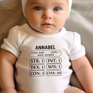 CUSTOMIZABLE Nerdy Baby Bodysuit | Funny Baby Shower Gift | Nerd Baby Clothes | Nerdy Baby Toddler Bodysuit | Dnd Baby Shirt
