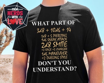 Funny TTRPG Shirt for Boyfriend, Husband Gift | Damage Calculation Shirt | Fantasy Tabletop Gaming Shirt | RPG Fantasy Game