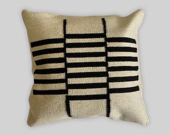 Handwoven Textured wool pillow cover, home decor, Oaxacan wool, gift, pillows