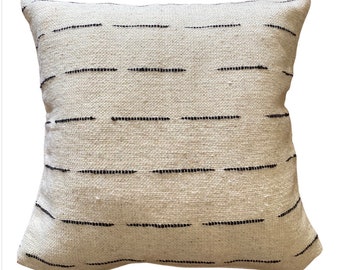 Handwoven Textured wool pillow cover, home decor, Oaxacan wool, gift, pillows