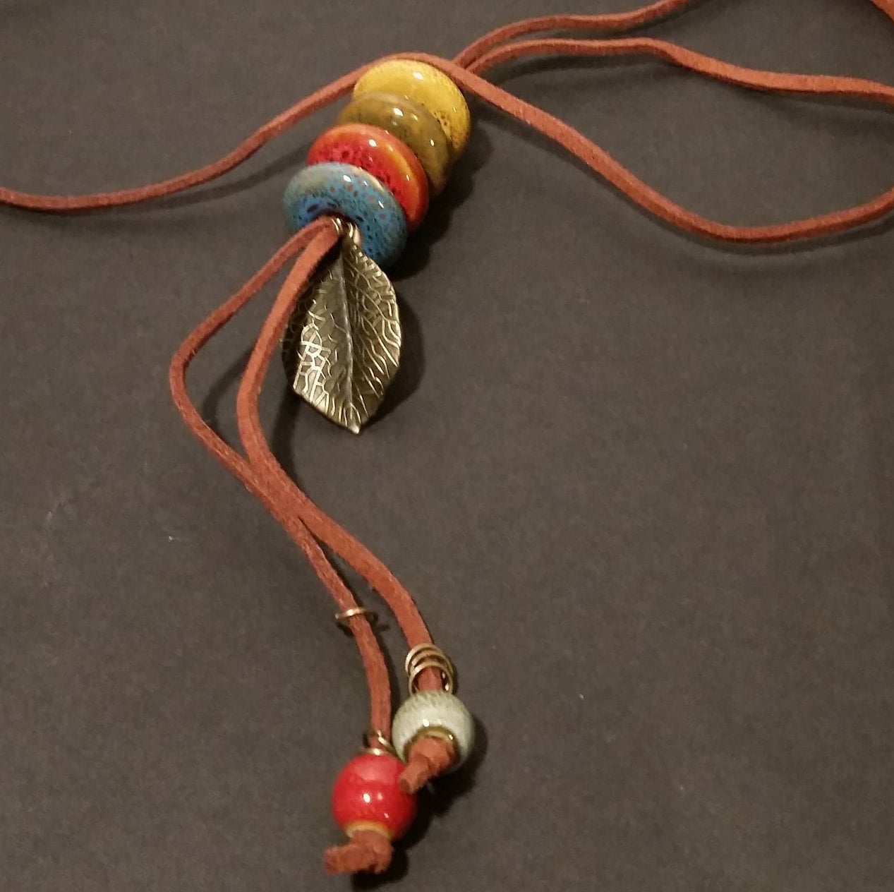 Ceramic Pendant necklace Long ceramic necklace Long handmade Etsy