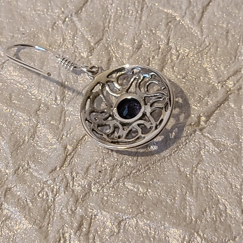 Iolite Earrings in Sterling Silver-Gemstone Earrings-Silver Earrings-Gemstone jewelry-Women Earrings-Dangle and Drop Earrings-Special Gift