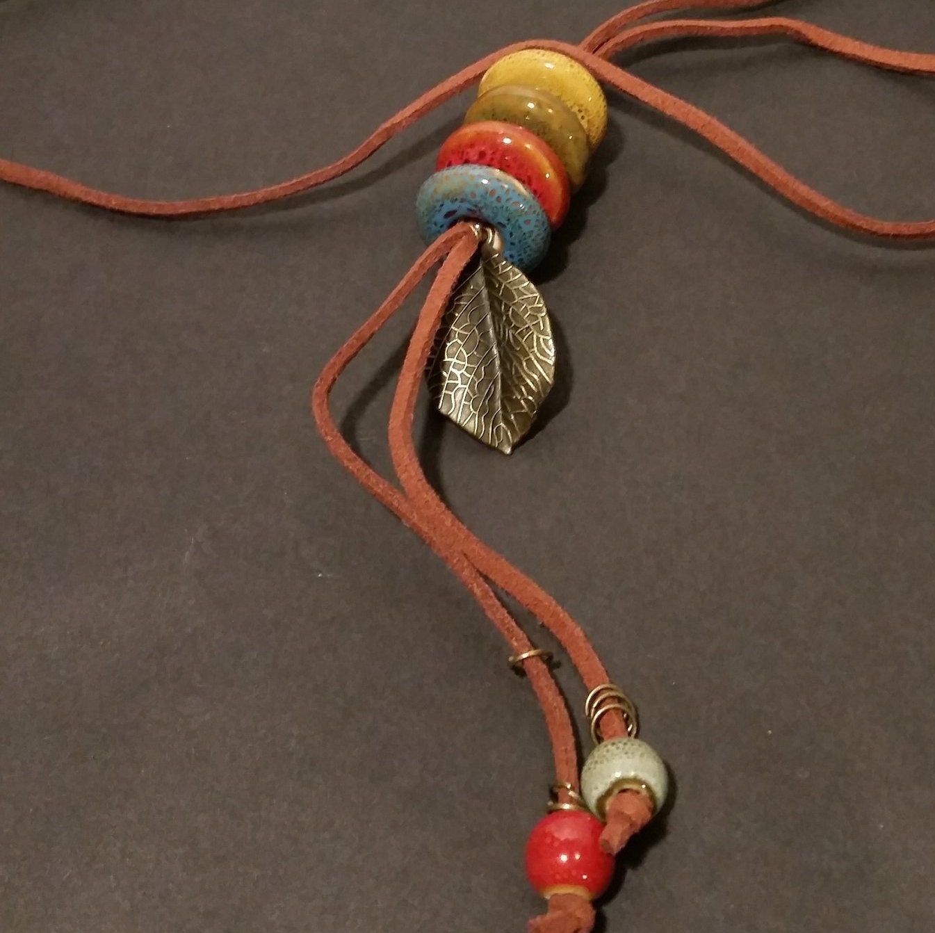 Ceramic Pendant necklace Long ceramic necklace Long handmade Etsy