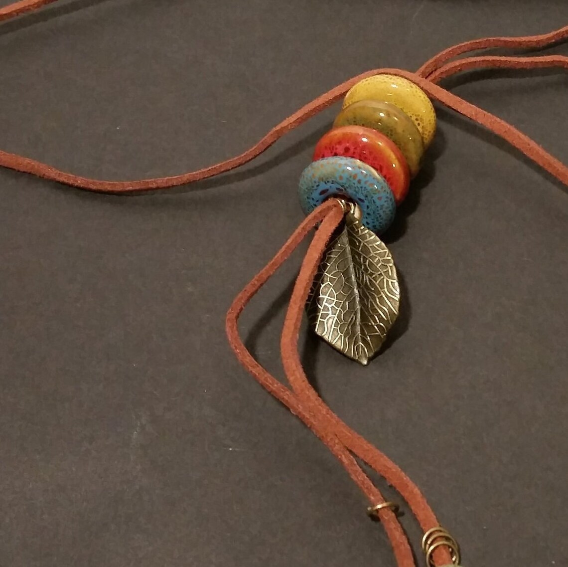 Ceramic Pendant necklace Long ceramic necklace Long handmade Etsy