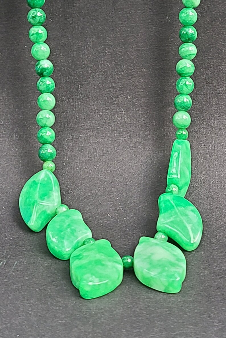 Green Jade Short Necklace-Women short necklace-Green Jade | Etsy