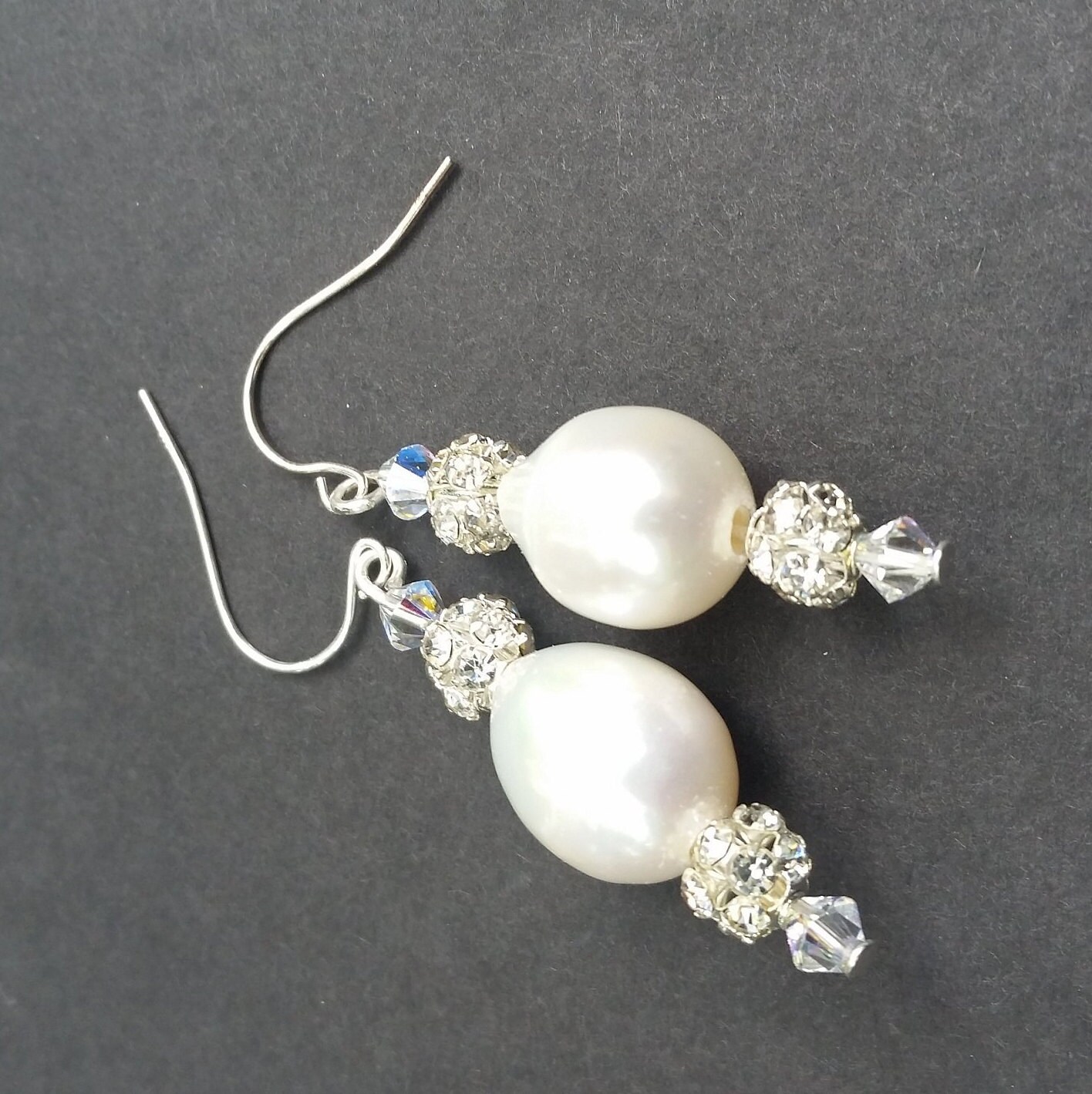 Pendientes Con Perlas Blancas