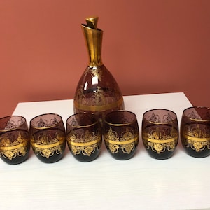 ベネチアングラス ムラノ デカンターとグラス６個 MURANO GLASS ベネチアングラス デキャンタ グラス6個セット