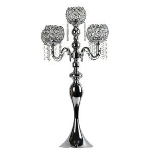 Crystal Bead Candle Holder 5 Arm Candelabra Party Decorations. 27 Inches