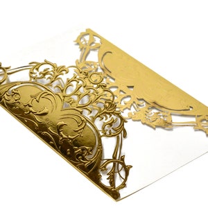 Carte d'anniversaire de mariage d'invitation découpée au laser.