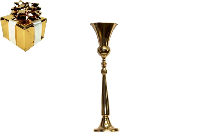 Sleek Metallic Gold Flower Vasewedding Decorations. 38 Etsy