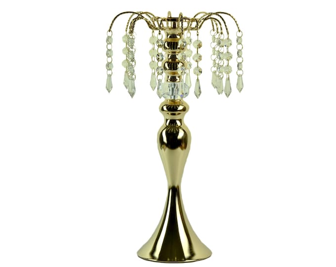 Candle holder acrylic crystal bead. 16 Inches