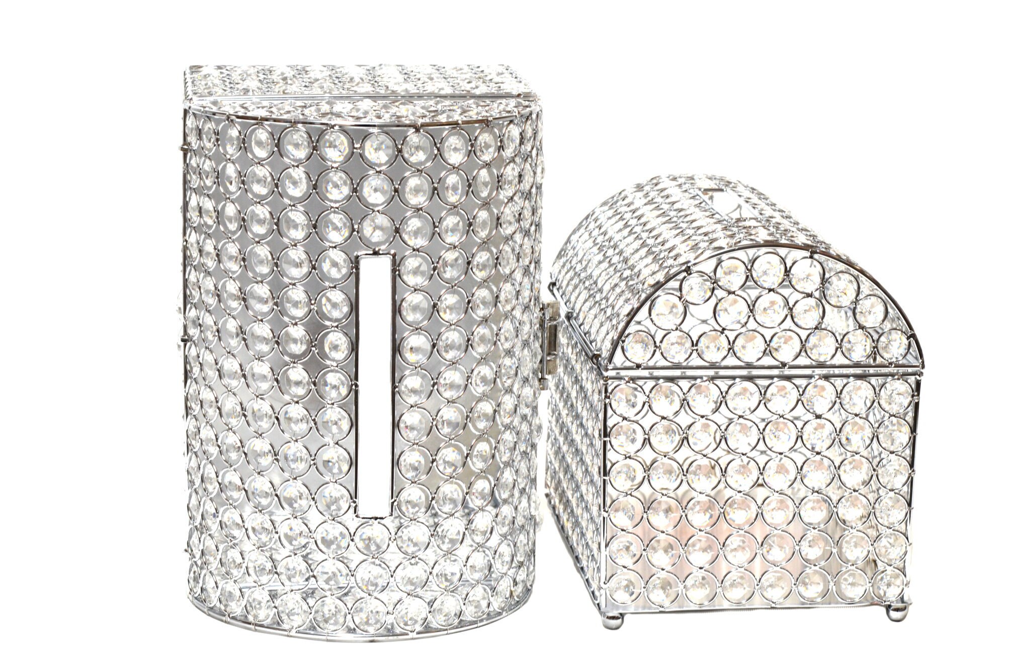 Wedding Card BoxCrystal Wedding Card Box With Lock. 2 Pieces Set