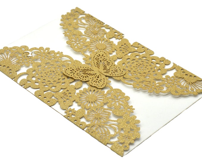 Laser cut invitations-butterfly quinceañera invitations.