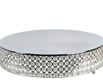 Round Cake Stand Crystal Beads Party Decorations. 17.50 Inches