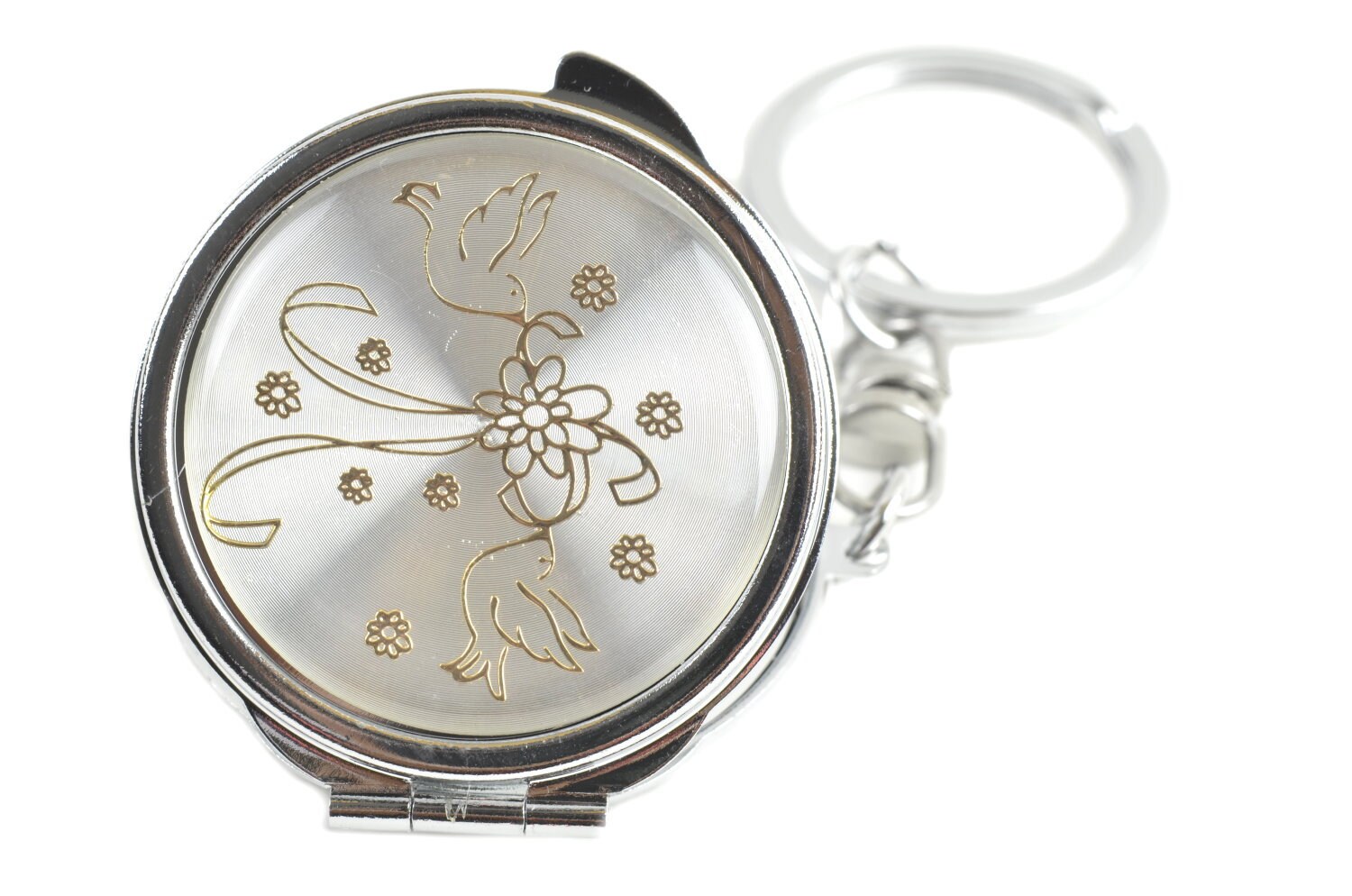 Key Chain Compact MirrorWedding Party GiftDove Figure