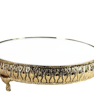 Round Cake Stand-Glass Mirror Top-Baby Shower-Wedding Cake Stand.