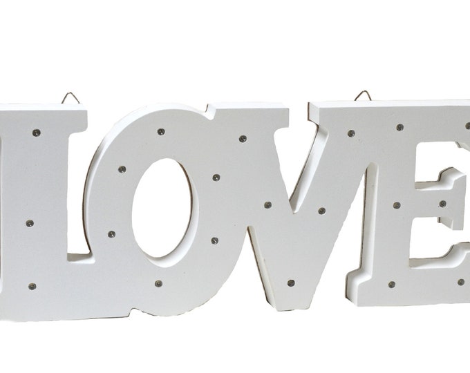 Wooden Love Sign LED Light-Wedding Decor.