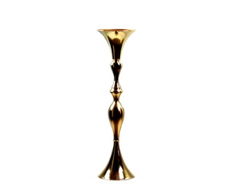 Sleek metallic flower vase- 38 inches wedding decorations 2pcs set.