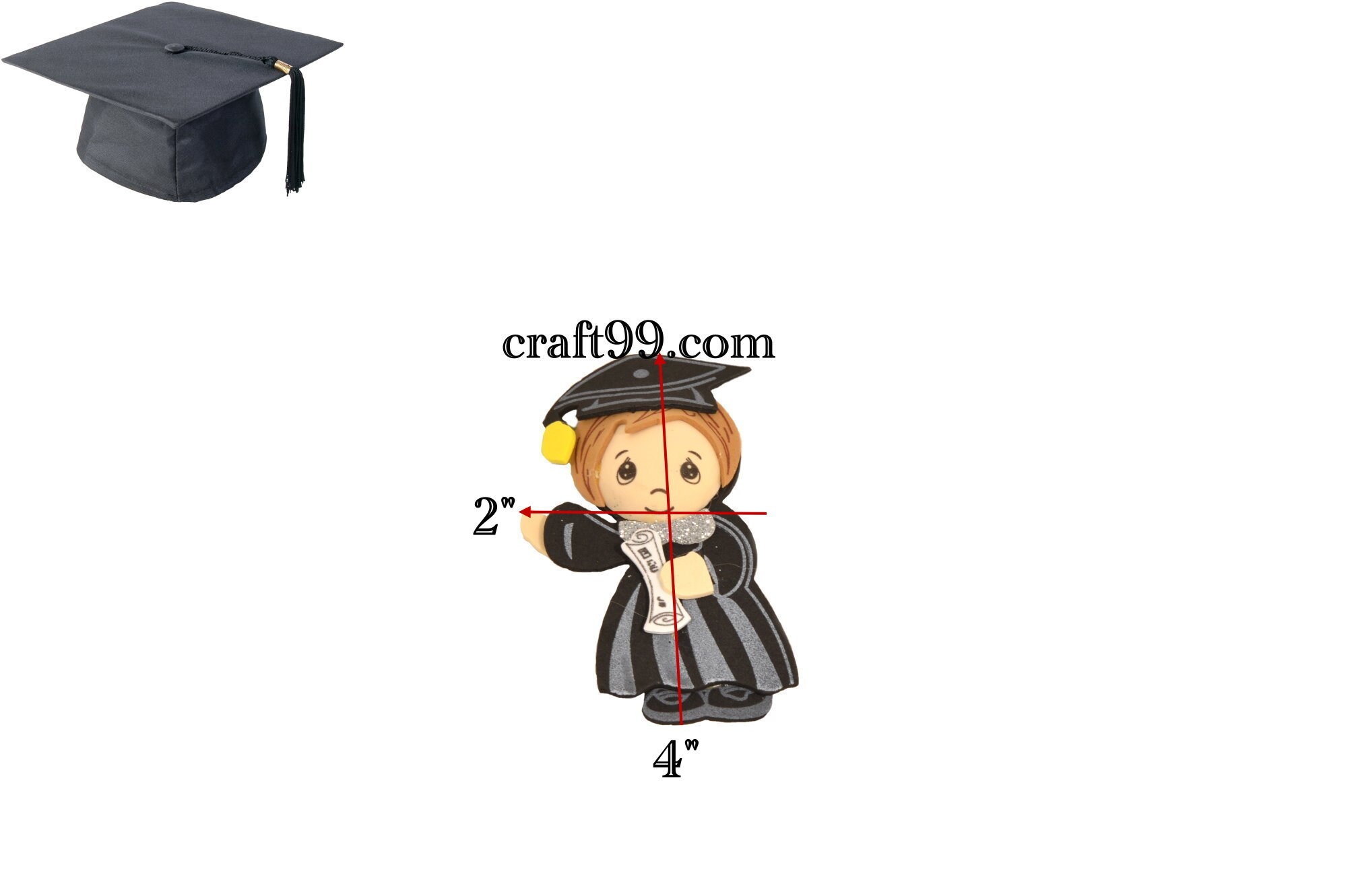 Graduation Cap and Gown with Diploma Party Favors. 3D Etsy