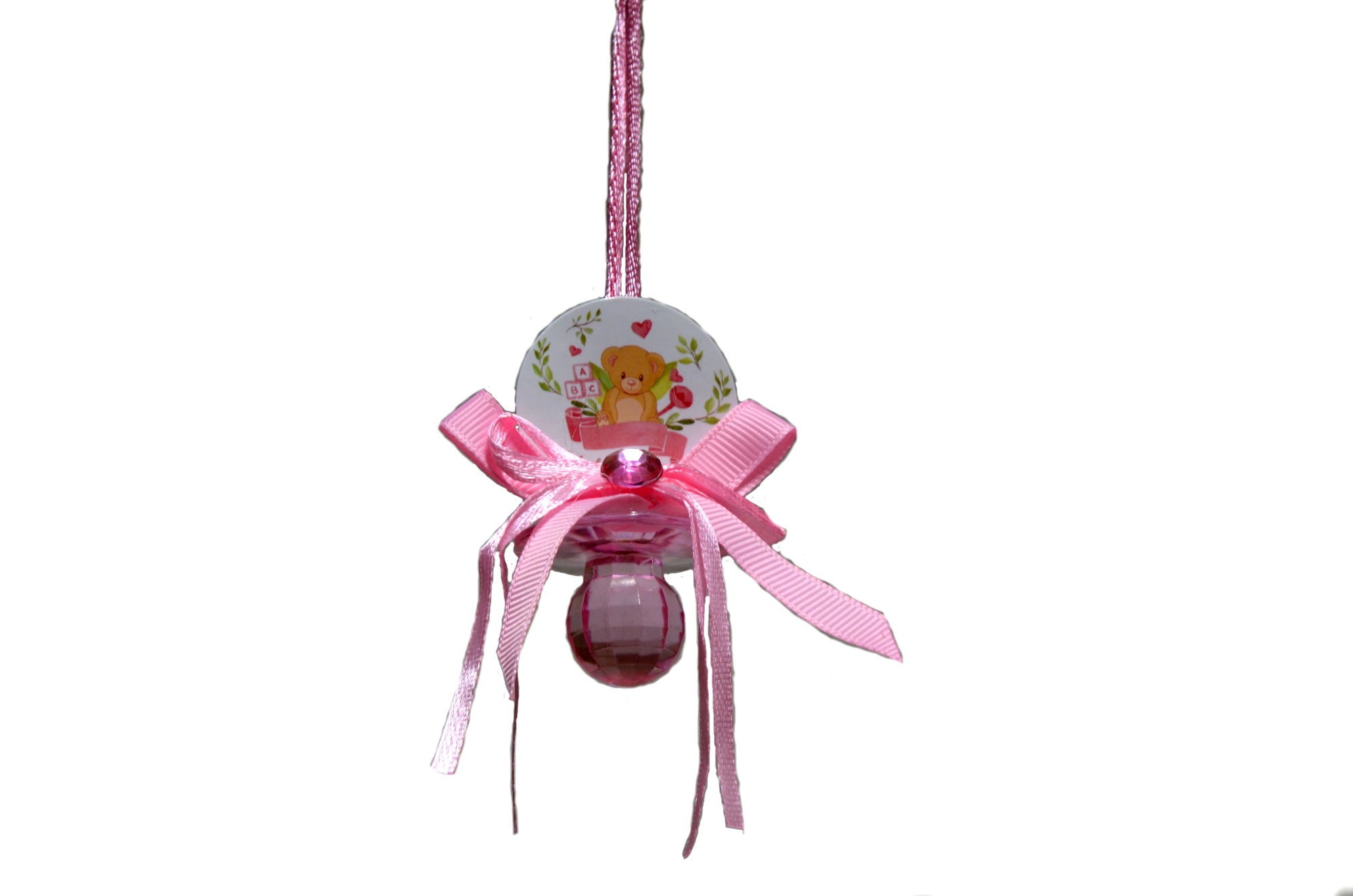 Baby shower teddy bear pacifier baby necklaces
