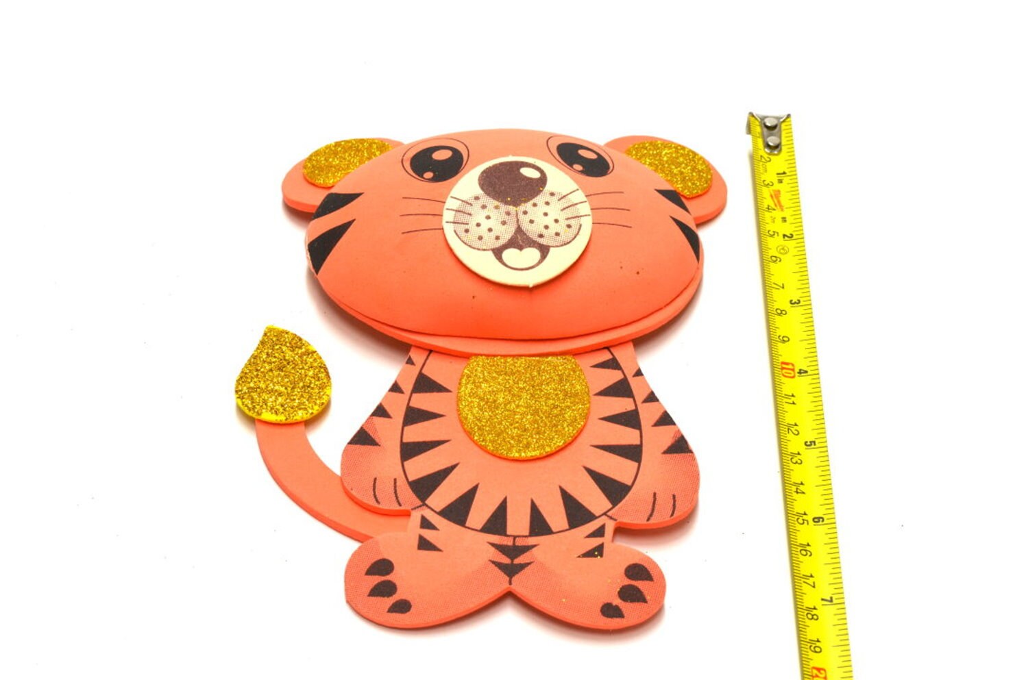 Tiger 3D Glitter Foam Cut Out Party Decorations. L.