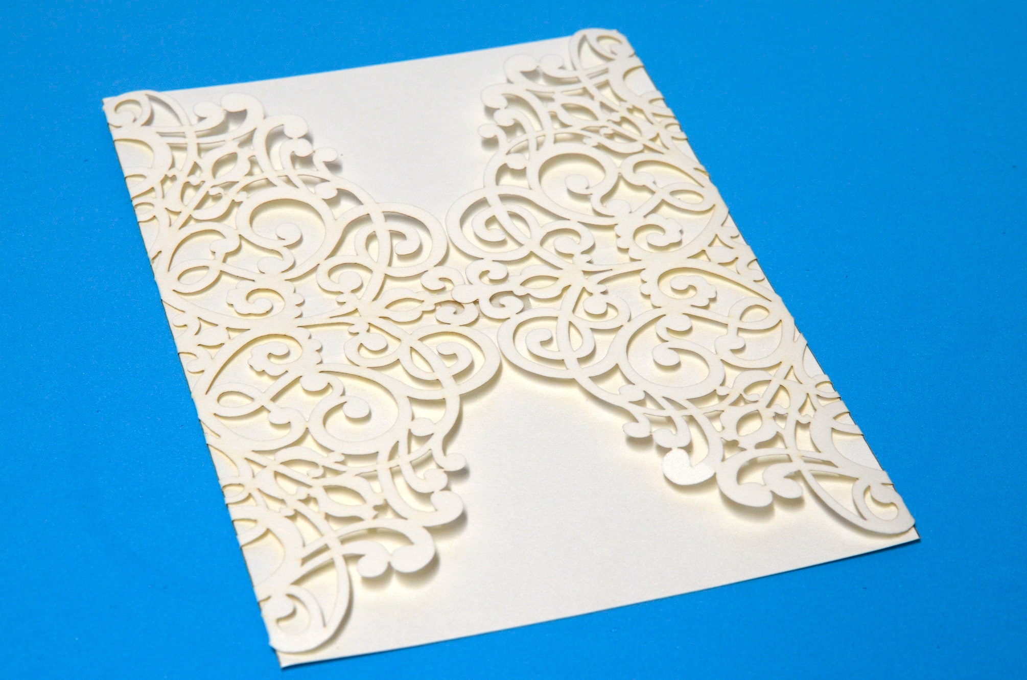 Laser Cut Invitation 24 Pieces Invitation Cards With Printable Inner Sheet.