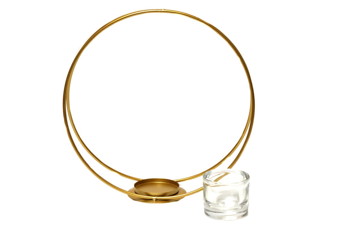 Metal Candle Holder Ring With Glass Home Decor. Etsy
