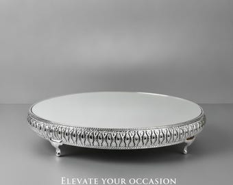 Soporte para pastel de bodas - Soporte de metal para pastel con tapa de espejo