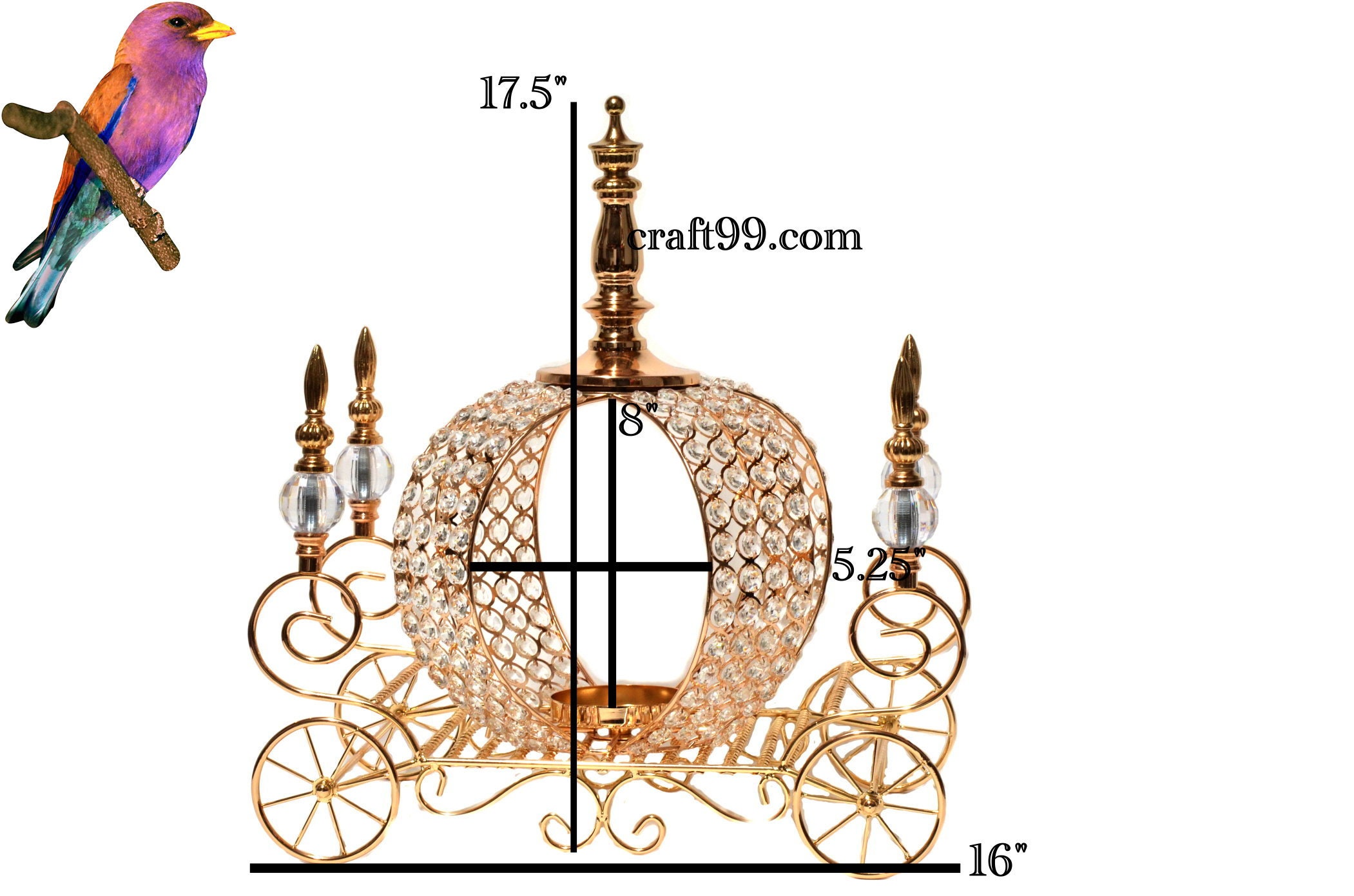 Crystal Beaded Candle Holder Carriage Even Decorations.