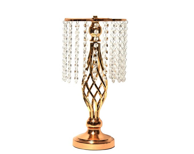 Reversible Pillar-Candle Holder-Flower Ball Stand Metallic Vases Party Decorations. 16 Inches