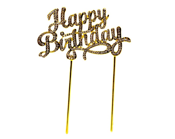 Cake Topper Rhinestone Happy Birthday Cake Topper