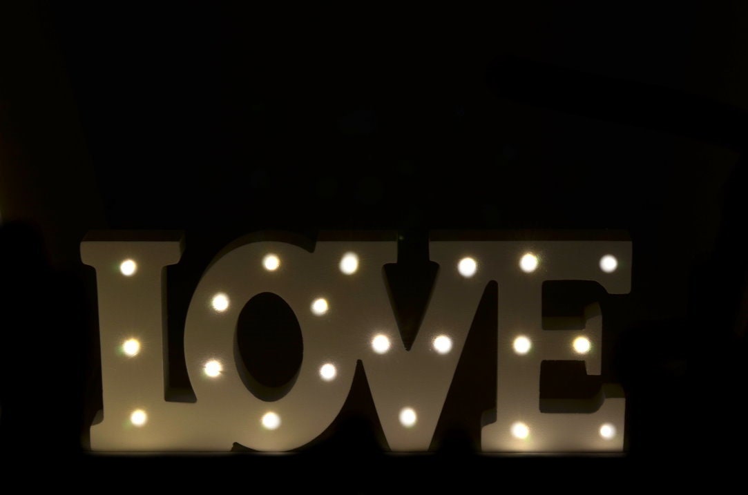 Wooden Love Sign LED LightWedding Decor. Etsy