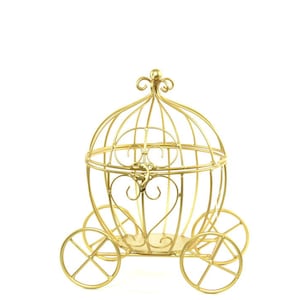 Wire Carriage Card Holder-Party Decorations. Gold