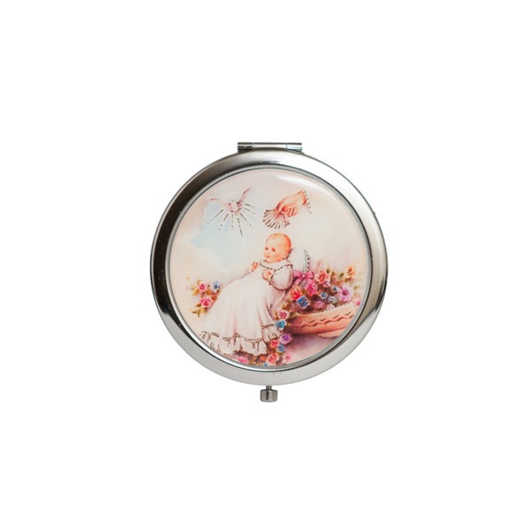 Compact Mirror-Christening Baptism Gift.