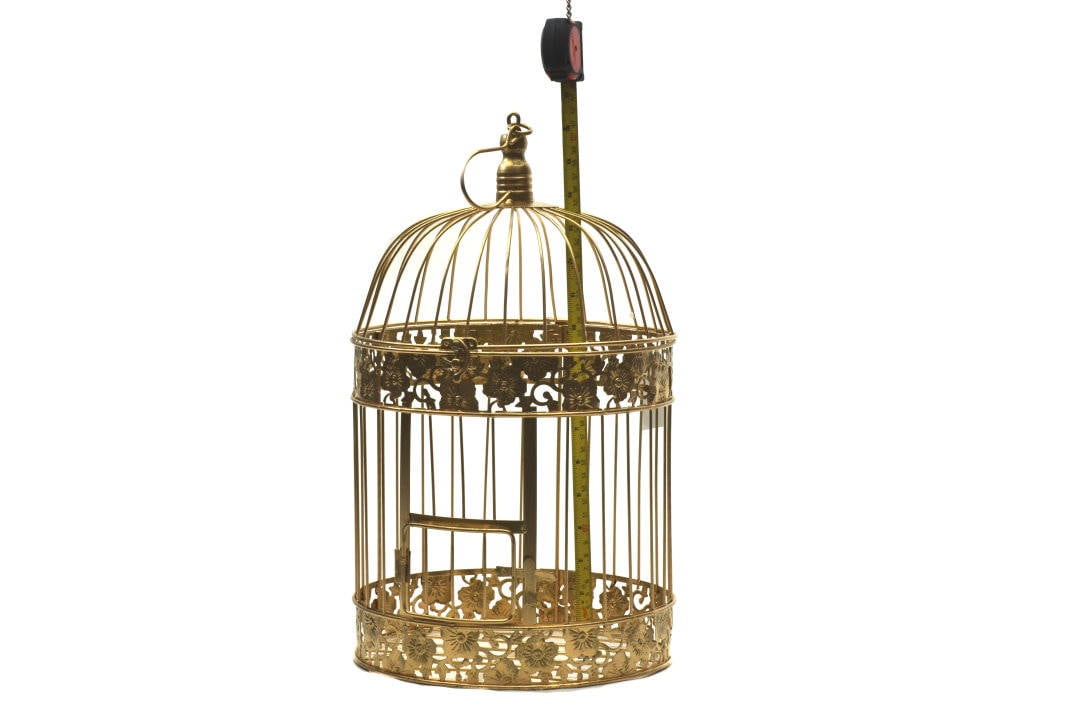 Golden Wedding Bird Cages Centerpieces Decorative Set.