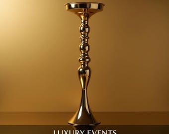 18" Metal Candlestick Holder: Baroque Design, Wedding Table Decor