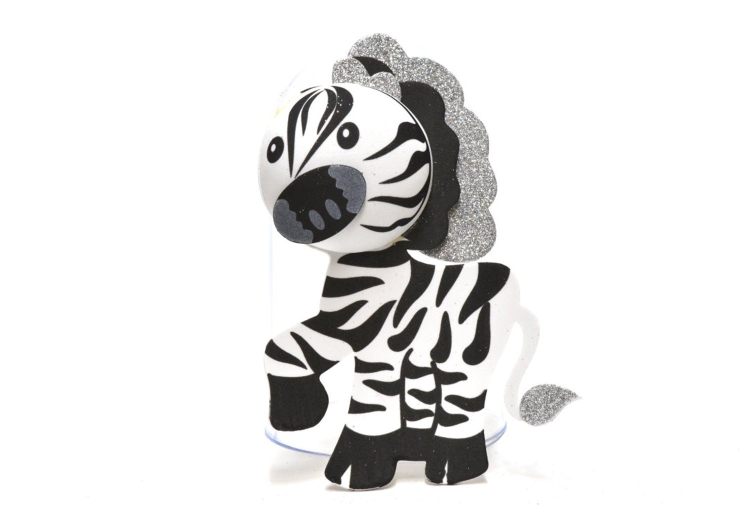Zebra 3D Glitter Foam Cut Out Party Decorations. L. Zebra 3D Glitter Foam Cut Out Party Decorations. L.